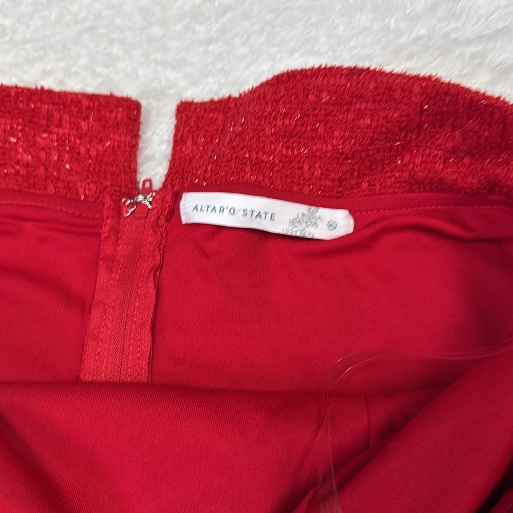 Altar'd State Red High Waist short jumpsuit - Picture 2 of 10